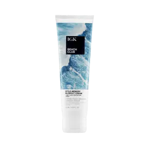 IGK BEACH CLUB Style-Memory Blowout Cream | Volume + Bounce + Heat Protectant | Lightweight + Silicone Free | Vegan + Cruelty Free | 133ml | 4.5 oz