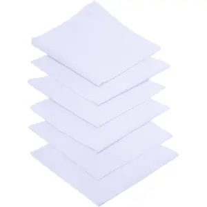 Men's Handkerchiefs 100% Soft Cotton White Hankie Hankerchieves
