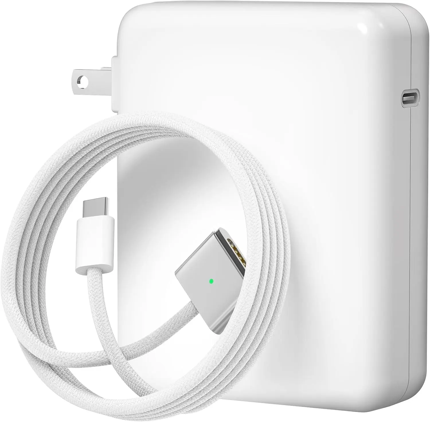 140W Fast Charging Block Power Adapter for MacBook Pro 16/14in, Mac Air 15/13in (2021-2026 M1-M5) - Original Quality, 6.6FT Type C to Magnetic 3 Cable, LED, White