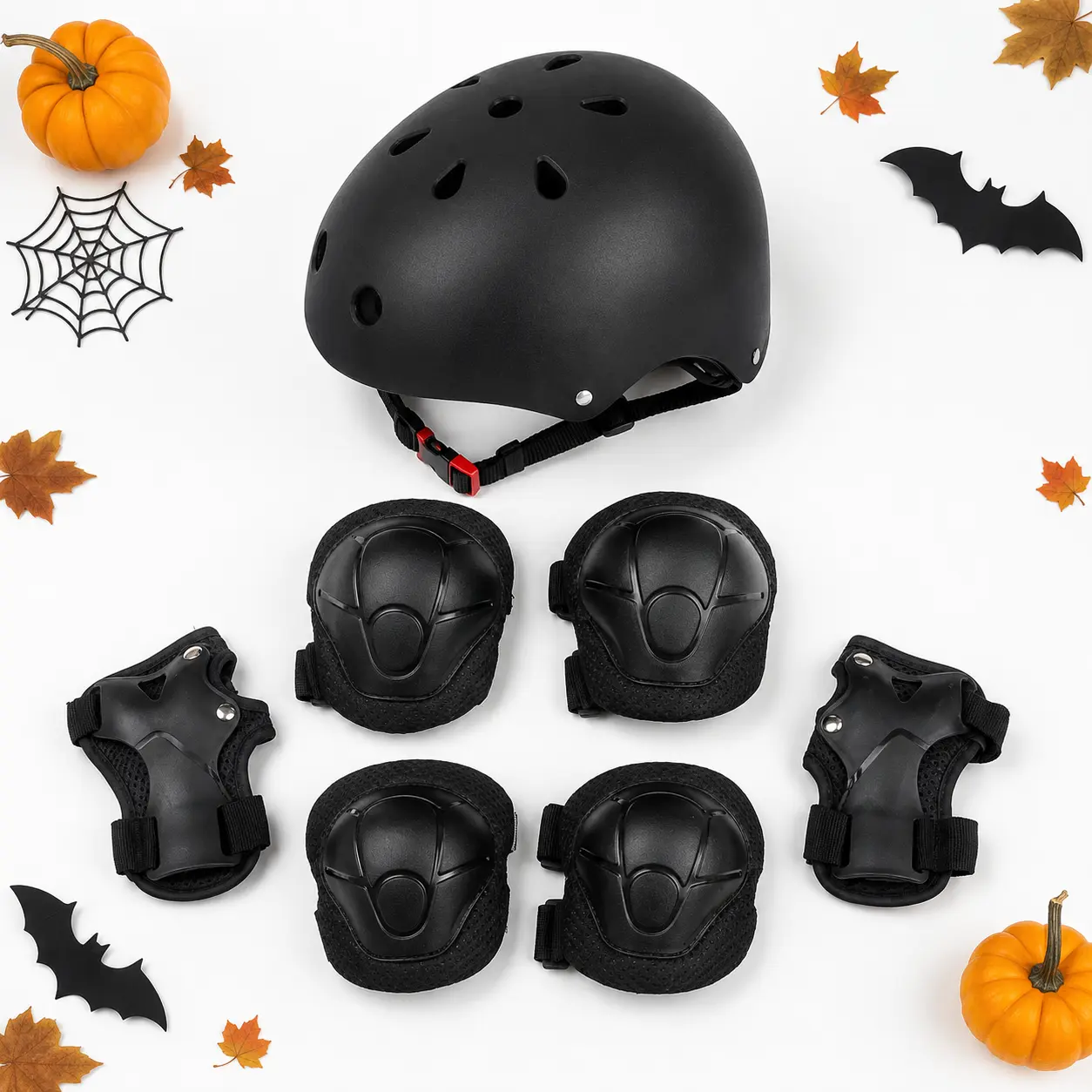 7-in-1 Kids Protective Gear Set – Adjustable Helmet & Knee/Elbow/Wrist Pads for Bike/Skateboard/Scooter – Ages 5-10