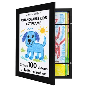 Americanflat Kids Art Frame 10x12.5 Front Loading with Mat for 8.5x11 Artwork Durable Design for Easy Display and Hanging
