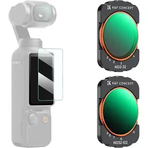 K&F Concept Effect Filters, Photography Camera Accessories & Video Recording Accessories for DJI OSMO Pocket 3, External Expanded View, ND2-32 + ND32-512 ND Range Tools