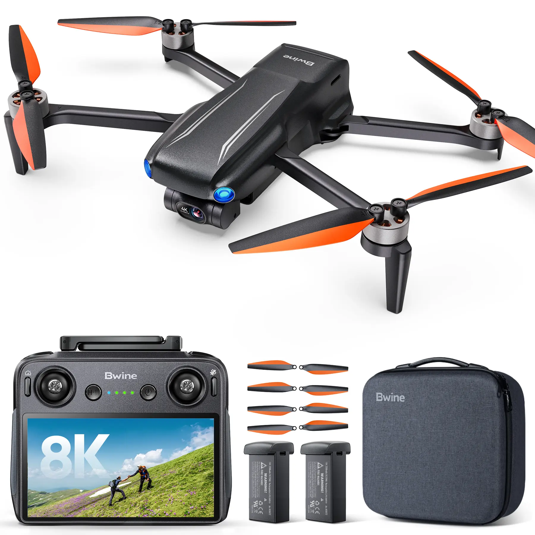 Bwine F7MINI 4K(RC3) Drones with Camera for   Adults, 8K Photo 4K Video, RC with 1080P Screen,   20000ft Transmission, 64min Flight, 3-Axis Gimbal.249g FAA-Exempt,DPS Track,Auto Return,Beginner Mode