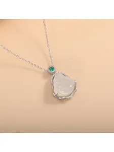 New Chinese-style imitation chalcedony Maitreya Buddha necklace for women, light luxury niche design, high-end and elegant Buddha pendant collarbone chain