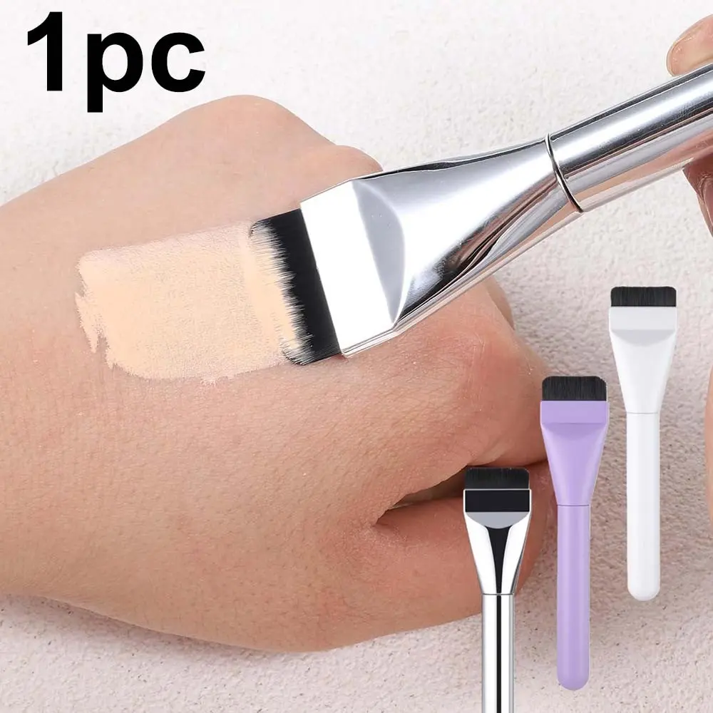 1pc Flat Bottom Foundation Brush, Padded Finish Cosmetics Brush for Even Coverage, Liquid Foundation Applicator, Beauty Enthusiast Makeup Tool, Flat Facial Makeup Brush, Spatula Brush, Face Makeup Brush, Cosmetic Brushes