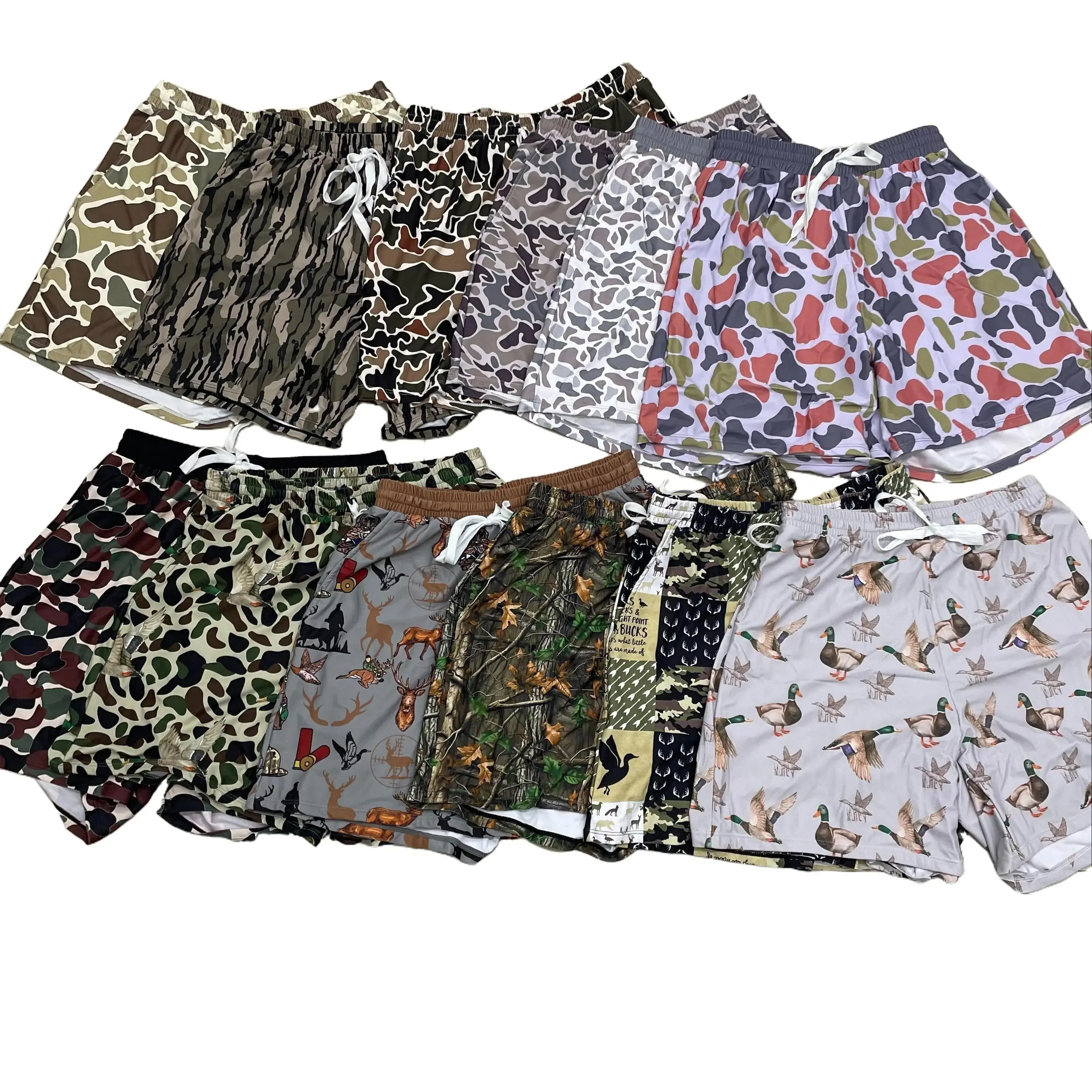 Men's Camouflage Pattern Swim Trunks, Summer Beach Wear Board Shorts for Swimming, Surfing, and Vacation, Swimmingtrunks, Swimwear Shorts, Camouflage Print, Camo Stand‑Out Look