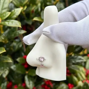 Heart Nose Ring 20G 7mm Long Shaped Design