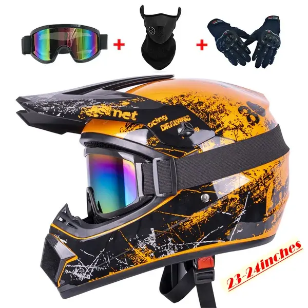 Tuttio Full Face Motocross Helmet, ABC Shell Moto Gear with Certified Protection, Removable Visor and Washable Liner for Off-Road Riding, Motorcycle Riding Helmet, Full Face Helmet