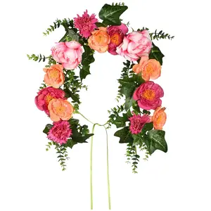 National Tree RAS-20004MB-1 36 in. Spring Flowers Mailbox Swag, Pink, Decor, Plants