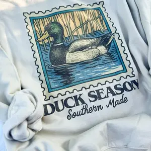 Duck Season Vintage Retro Sweatshirt with Classic Stamp Design