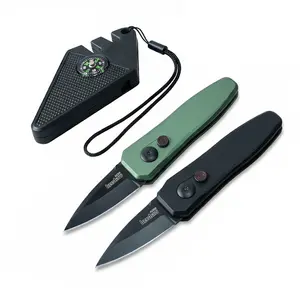 K7500 Tactical Folding Knife - High Hardness Blade & Aviation Aluminum Handle, 12cm 40g Ultra-Light EDC, with 6-in-1 Survival Sharpener for Camping, Fishing, and Outdoor Use