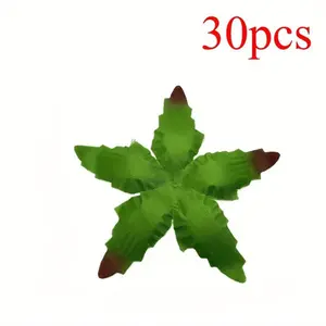 30pcs Realistic Simulation Rose Green Leaf Decoration Rose Holder Accessories - Perfectly Suitable for Home and Party Decoration, DIY Rose Wedding Bouquet Wreath Valentine's Day Gift, Artificial Fake Flowers