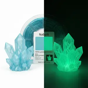 Nabaili High-Quality PETG 3D Printer Filament, Luminescent Ice Blue Glow-in-Dark, for Computers & Office 3D Printing Supplies