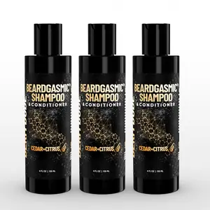 Derm Dude BeardGasmic 2-in-1 Beard Shampoo & Conditioner – Cedar & Citrus Scent with Aloe & Vitamin E to Clean, Refresh, and Soften Beards & Skin
