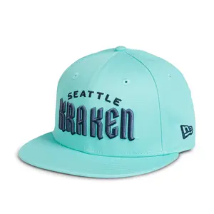 Seattle Kraken Wordmark New Era 5950 Ice Blue Cap