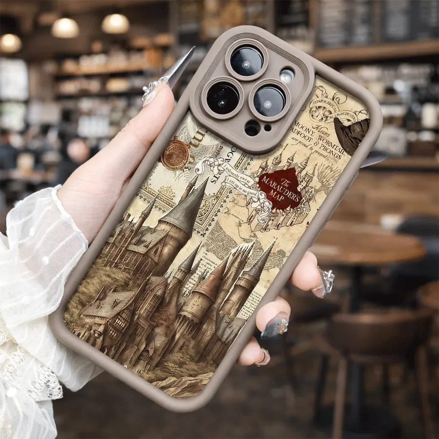 Hogwarts Castle Vintage for phone case, compatible with iPhone 17 Pro Max, 16 Pro Max，15 Pro, 14, 13, 12, 11, XR, XS Plus, SE, Mini. Made from soft TPU shock-resistant silicone material, this stylish street-style gift is perfect for any occasion.