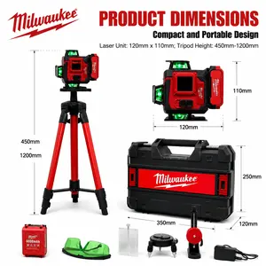 Milwaukee 16-Line Green Laser  | Self-Leveling Laser Construction Renovation Flooring Installation task repair home countdown surprise gift  mechanics for tools accessory computer Set Socket Ratchet Multifunctional Wrench model morflex simpson