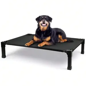 Elevated Dog Bed, Raised Dog Bed With Washable Breathable Mesh And Metal Frame, Portable Dog Cot Bed With NoSlip Feet For Outdoo