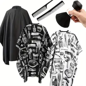 [Hand Tools Kits] A Set of 6/5/3 Pcs Professional Salon Barber Capes Kit,Waterproof Hair Cutting Capes with Neck Duster and Combs Brush with Adjustable Snap Closure for Women Men Hair Stylist,Halloween Christmas Party Gifts