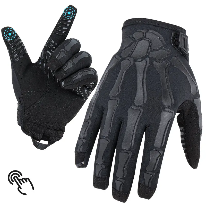 Full-Finger Skeleton Tactical Riding Gloves - Non-Slip Grip, Durable, Touchscreen Compatible, Breathable, Light Weight, M Size, Enhanced Control, All-Season Biking Sports Gear, Xl