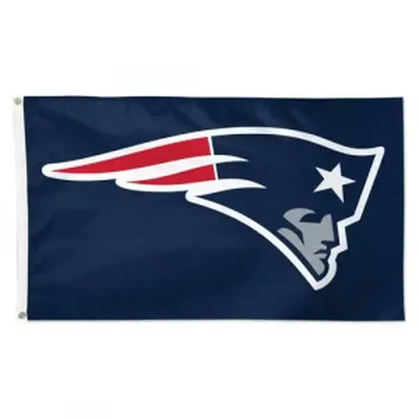 Patriots Football Team Single Logo Flag - 60x90 cm/2x3 ft Durable Fade-Resistant Machine-Washable Lightweight Polyester Banner, Vivid Print Hand-Held Collectible, Outdoor Pride Party Decorative Cordless Accessory