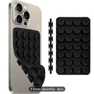 Silicone Suction Cup Phone Case Stand, compatible with iPhone and Android phones, suitable for glass, metal, and plastic surfaces. Hands-free strong suction mount ideal for video recording, selfies, and beach accessories. Phone accessory.