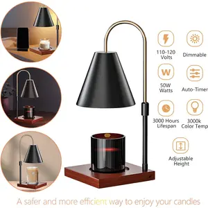 Electric Candle Lamp Warmer,Candle Warmer Lamp with Timer,Light brightness adjustable,Bedroom home decoration melted wax lamp,ladies gifts,Aromatherapy table lamp
