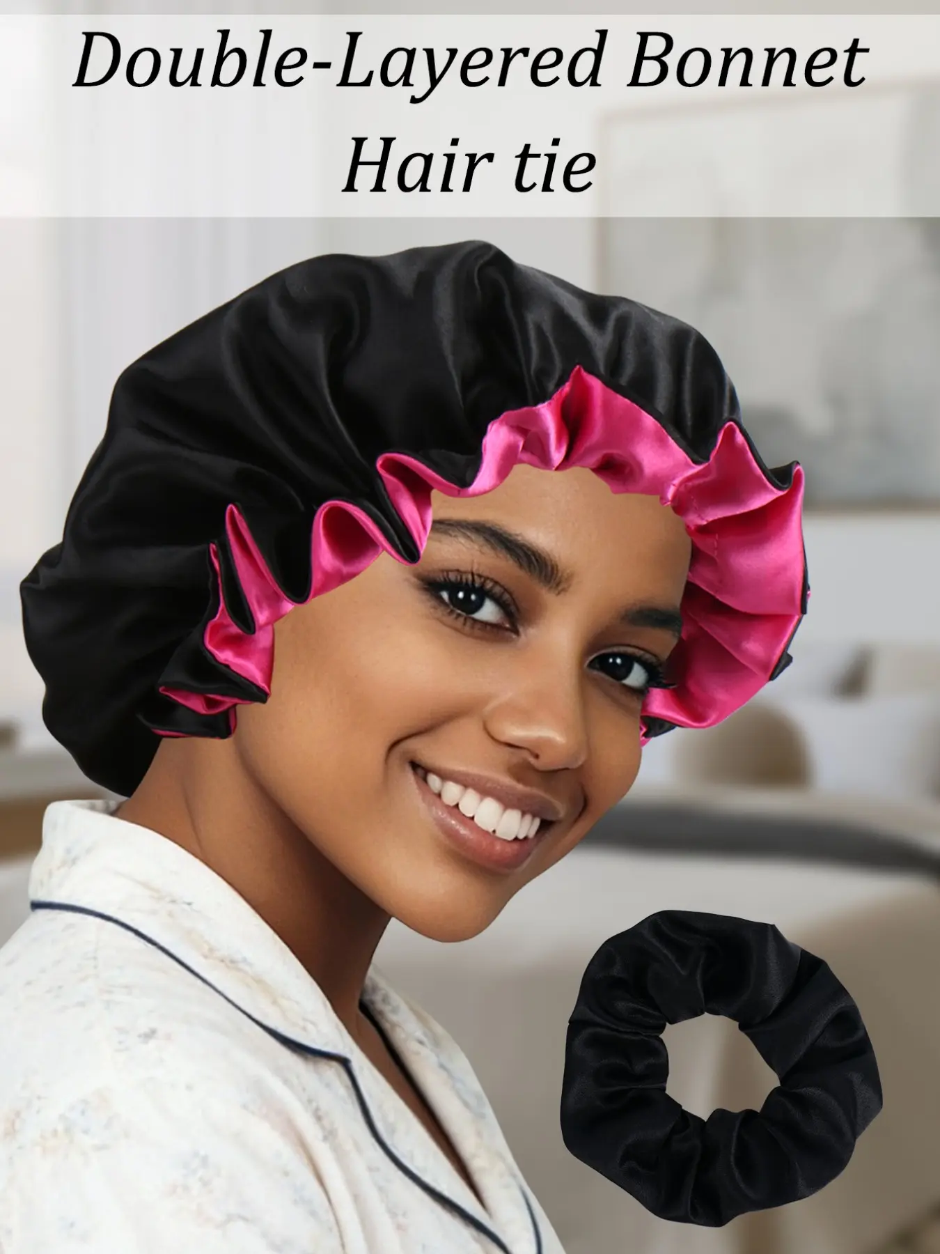Elegant Women's Lace Sleep Cap, Sleeping Cap with Small Hair Tie, Soft Comfortable Nightcap for Daily Use, Perfect Gift for Beauty and Sleep