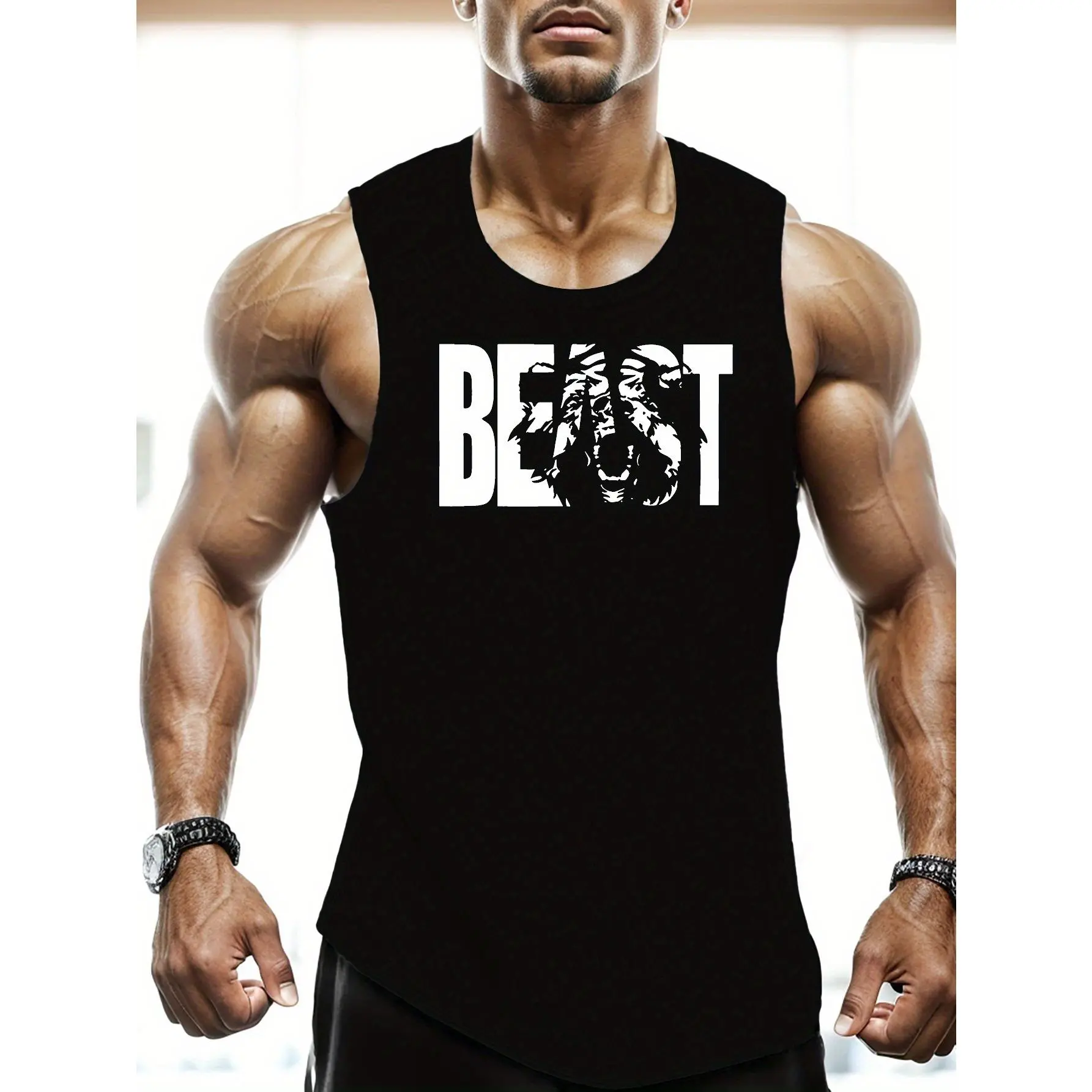 Bear Beast Plus Size Men's Vest, PLUS SIZE