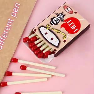 Creative Atomic Pencil, 20pcs/box Cute Cartoon Pattern Matchstick Shaped Ballpoint Pen, Writing Pen for Office School Student, Funny Teacher Pens