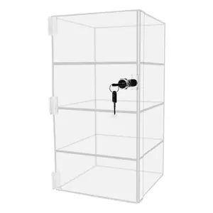 Locking Cabinet with Keys 9.5" x 19" Clear Acrylic Vertical Countertop Hinged Swing Door Locker for Products and Merchandise in Gift Shops Retail and Convenience Stores…