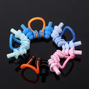 Silicone Nose Clip + 2 Earplug Box Set, Waterproof Earplugs, Anti-Choking Noise Reduction Kit, Swimming Equipment, Diving Accessories, Snorkeling Gear