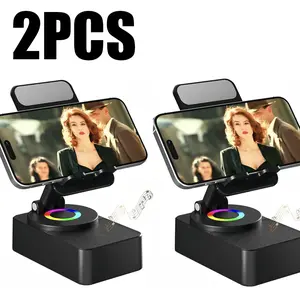2PCS 5 in 1 Wireless Bluetooth-compatible Portable Cell Phone Holder Speaker 360° Rotation Stand Charger for Kitchen Party Outdoors Gym Men's Gift Ideas iPhone Android Cellphone Accessories - Smartphone