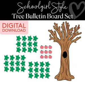 Printable Retro Apple Tree Bulletin Board Set | 90s Teacher