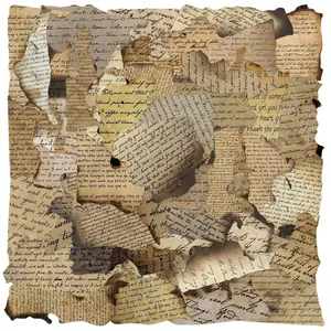 Vintage English Letter Paper Scrapbook Sticker, 50pcs/set Retro Scrapbook Scrapbooking & Journal Making Material Paper, DIY Decorative Sticker