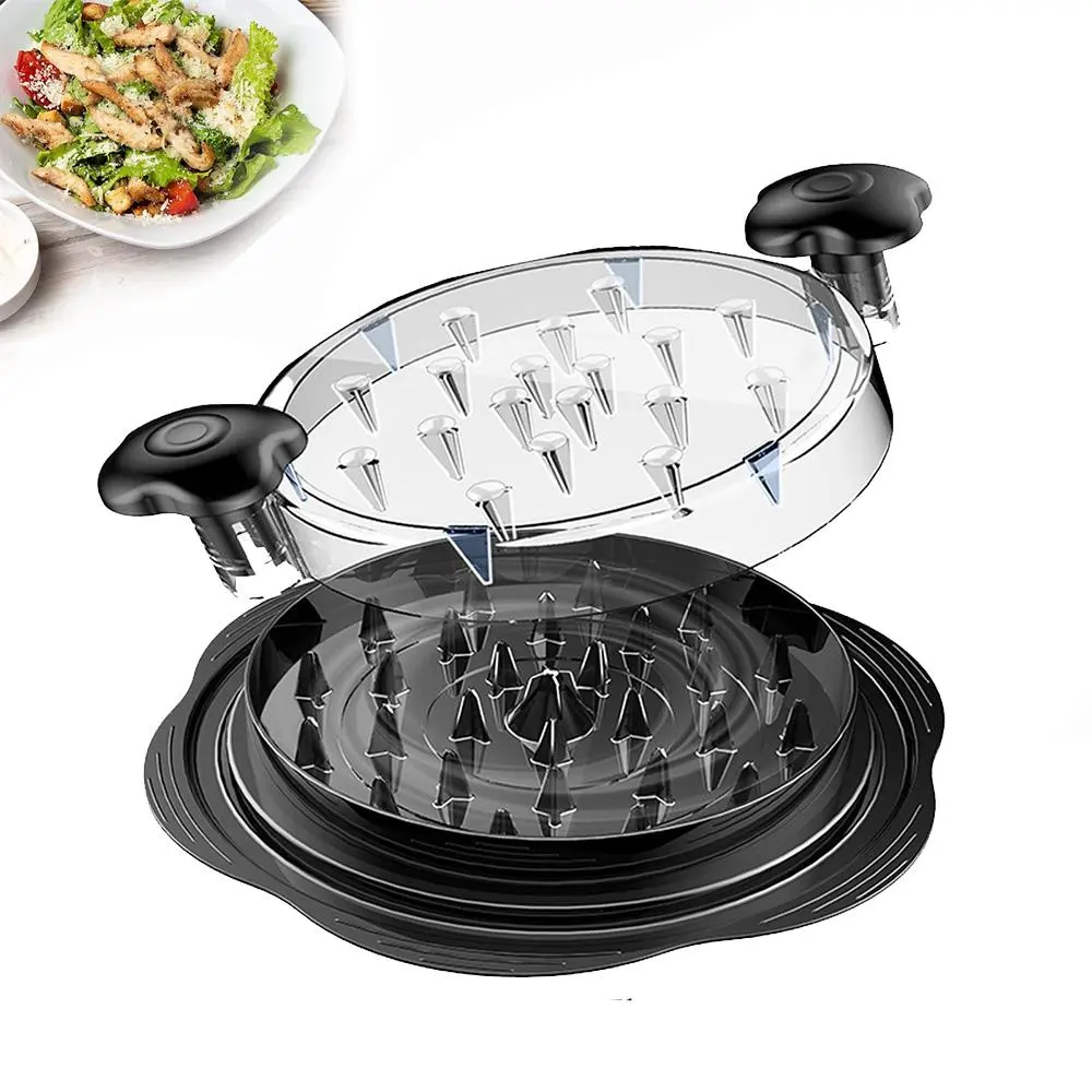 Household Shredded Meat Preparation Container, Visible Lid Ergonomic Handle Chicken Shredder