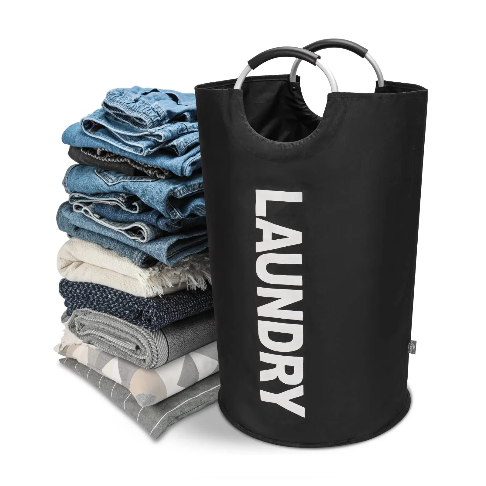 Extra Large 90L Foldable Laundry Hamper Heavy Duty Waterproof 600D Oxford Cloth Double Reinforced Handle Tear Resistant Portable Dirty Clothes Storage Bin For Family Bedroom