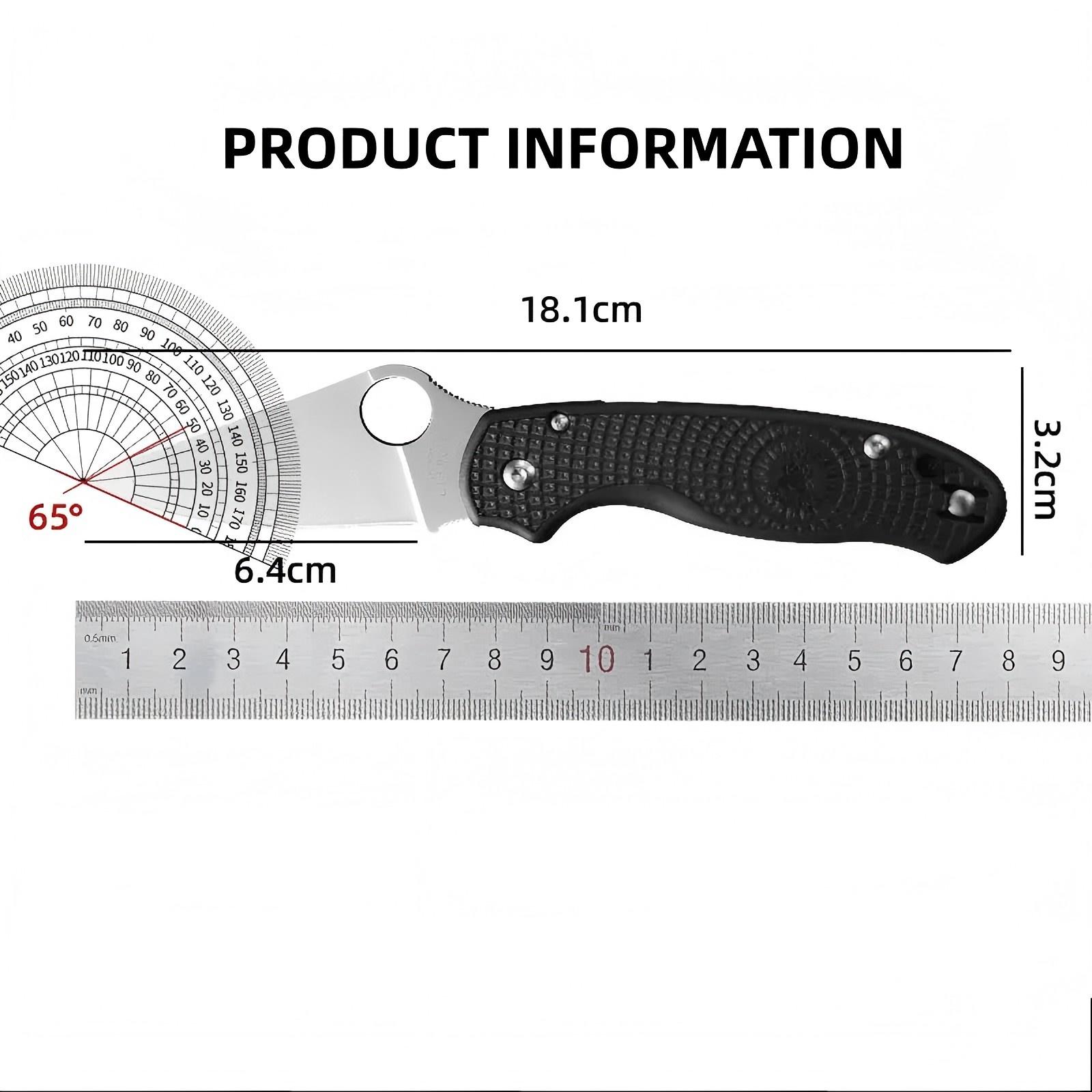 C223 Outdoor Folding Knife - High Hardness Anti-Corrosion Blade with Durable PVC Handle - Ideal EDC Tool for Camping, Fishing, Hunting - Perfect Gift for Men