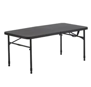 40" Plastic Adjustable Height Fold-in-Half Folding Table Portable & Durable for Events & Home Use