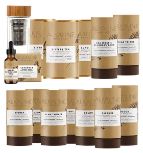 Full Body Detox Bundle -  Sea Moss & Bladderwrack,  Plant Power, Kidney, Liver Tea, Lung Tea, Bitters Tea, Gut, Colon, Cleanse, Blood, Head to Toe,  Sea Moss Soap, Calm, Black Seed Oil, and Double Wall Tea Infuser 17oz