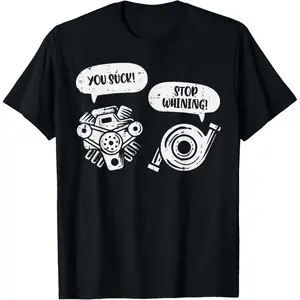 You Suck Stop Whining Engine Pun Funny Car Guy Mechanic Men T-Shirt Pure Cotton Graphic Tees Menswear Top: Gifts for Men & Women