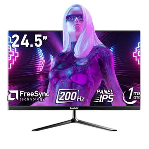 24.5 Inch 200/300Hz FHD Gaming Monitor, 1ms Fast Response, FreeSync Anti-Tearing, IPS Panel, 99% sRGB, Frameless Design, 178° Wide View, HDMI/DP, VESA Wall Mountable, Black, for Esports & Streaming