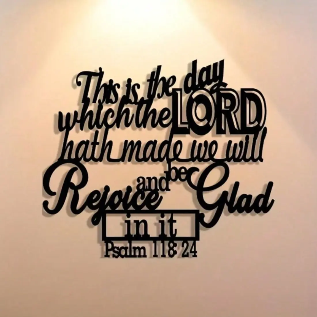 Inspirational Metal Wall Art This Is The Day The Lord Has Made Artistic Sign for Home Decor Bedroom Living Room Bathroom Rustproof Durable Gift Decoration Modern Home Decoration Stylish Religious Decor Religious Wall Art