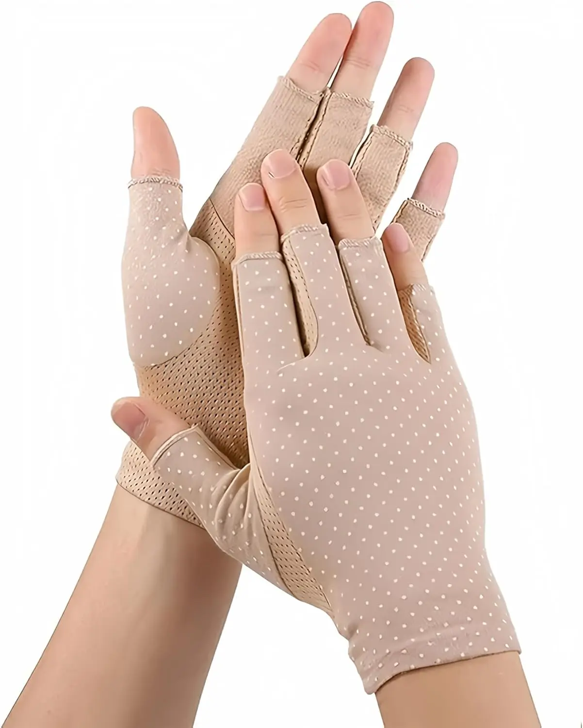 Women Sunblock-Fingerless Gloves UV-Sun-Protection Driving Non-Slip Outdoor Gloves