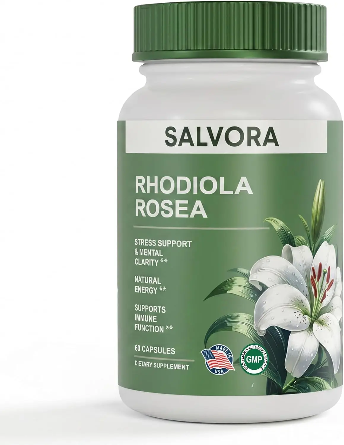 Rhodiola Rosea Supplement – Golden Root Adaptogen Capsules - Rhodiola Rosea Extract Powder Alternative with Salidroside for Stress Support - Energy, Focus & Performance