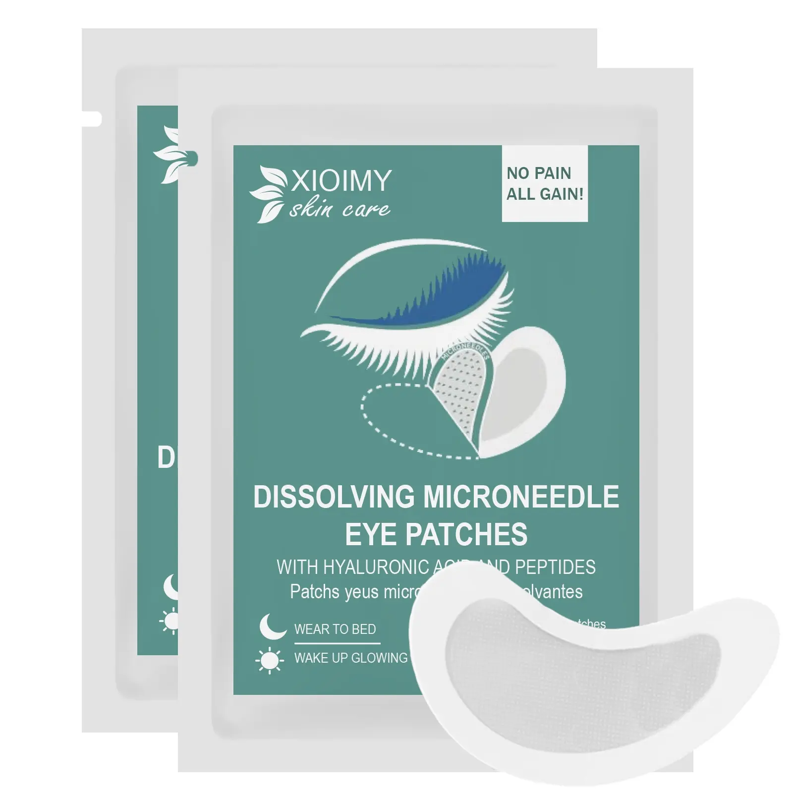 4pcs Hyaluronic Acid, Collagen & Plant Extract Micro Needle Eye Patches, Microneedling Eye Patch, Microneedle Eye Patches, Eye Health Products, Moisturizing, Hydrating & Firming, Suitable for All Skin Types, Long <0.25mm Needles