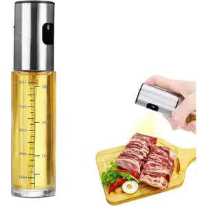 Oil spray bottle kitchen dispenser for cooking 30oz90ml olive oil sprayer with scale portable glass mister for air fryer salad butter bbq vinegar grill vegetable essential oils empty spritzer