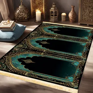 Vikama Ethnic Design Prayer Rug, Traditional Muslim Praying Mat, Pilgrimage Meditation Supplies, Islamic Prayer Carpet, Home Decor, Muslim Prayer Rugs, Prayer Mats