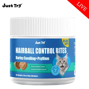 【Live Big Deal 】Just Try Hairball Bites – With Cat Grass, Pumpkin & Omega-3 Fish Oil for Digestive Support, Chicken Flavor Hairball Treatment for Cats