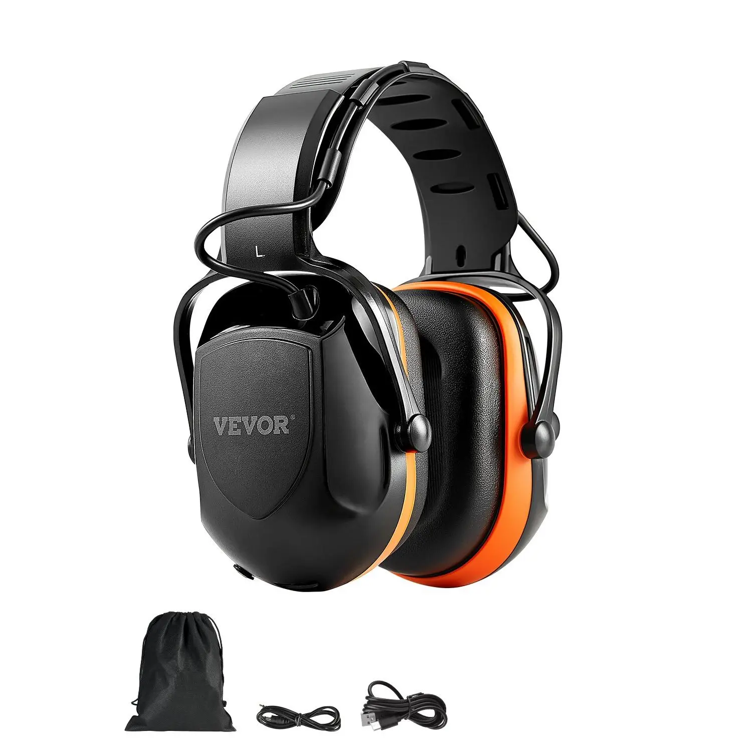 VEVOR Rechargeable Safety Earmuffs, 5.1 Bluetooth 2-in-1 Connectivity Noise Reduction Headphones (NRR23dB, 0.8 lbs, 6.5x3.9x8.5in/16.5x10x21.5cm) for Construction Workers, Shooting, Lawn Mowing